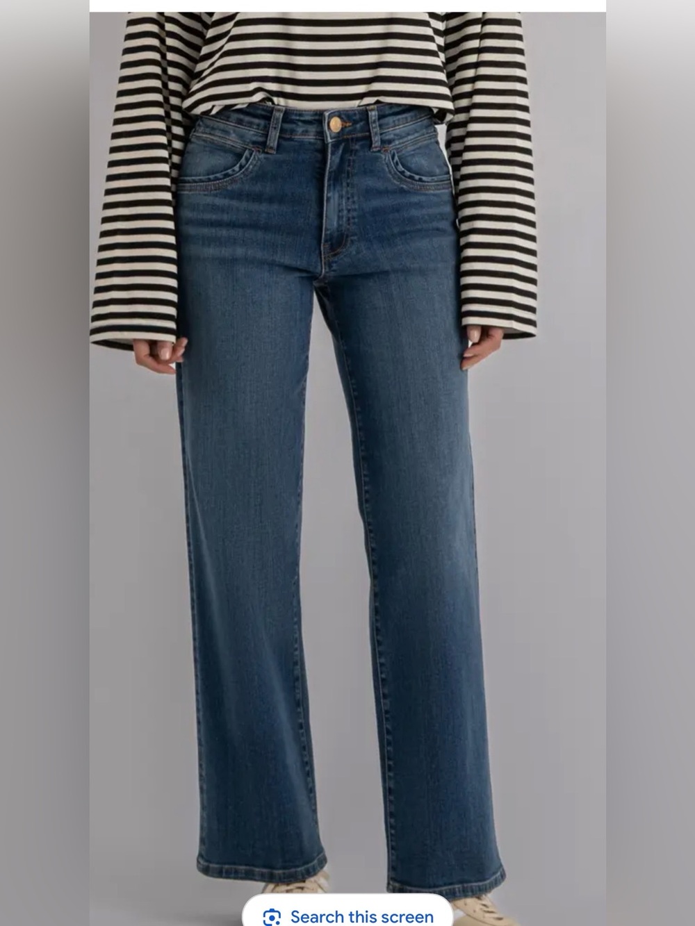 Kut from the Kloth Mid-Rise Wide Leg Jeans - Blue Wash
